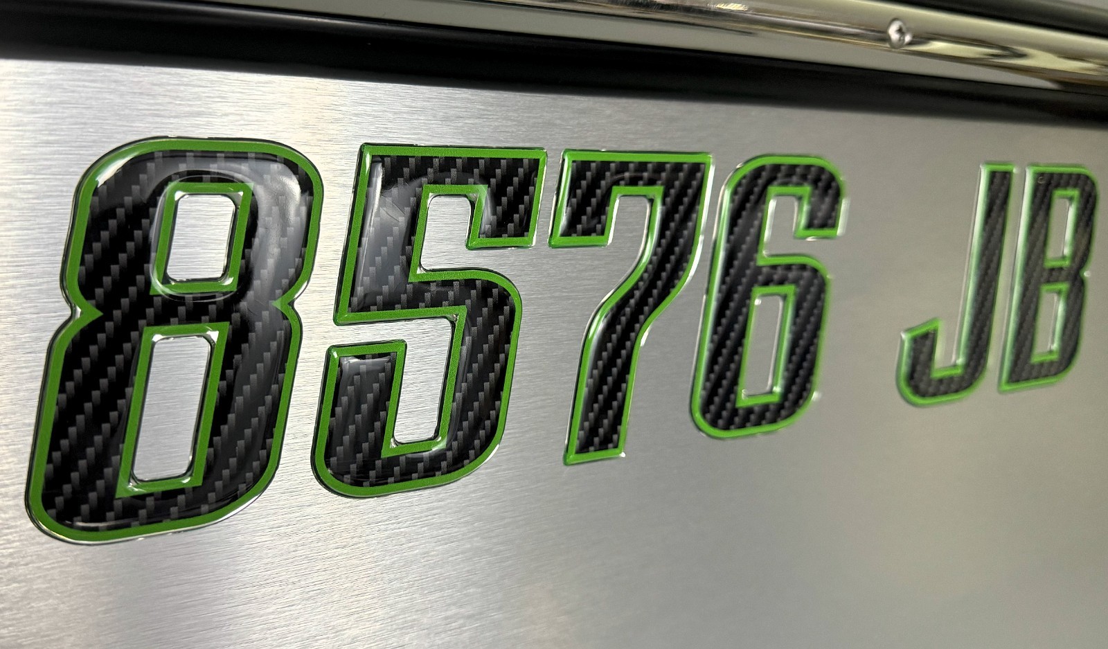Carbon Fiber Green Boat & Jet Ski Registration Numbers 3D Raised Waterproof 3"