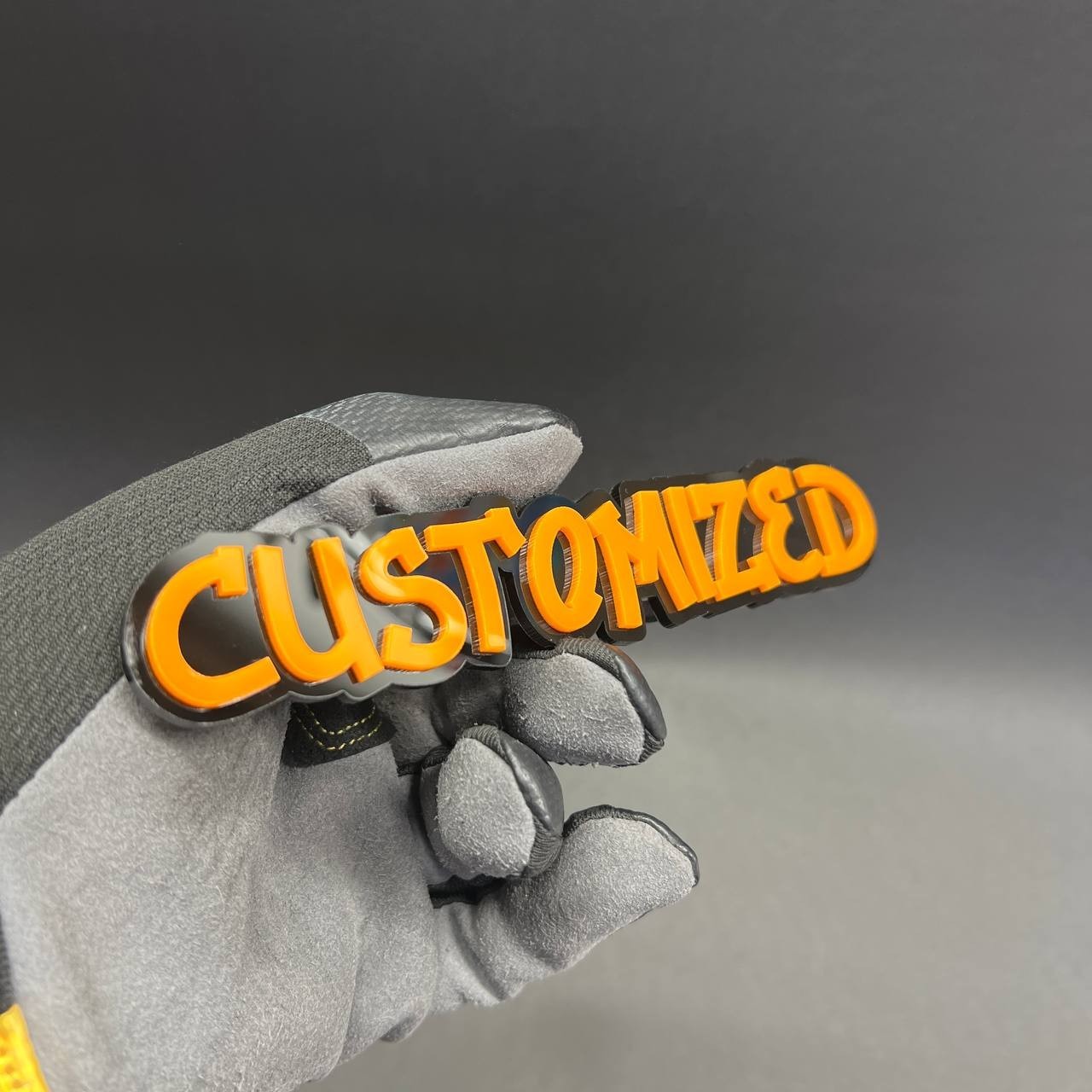 1X Custom Graffiti Font Acrylic Emblem Multicolor Personalized Car Badge text