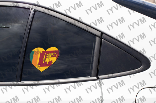 Sri Lanka Flag Heart Sticker Decal