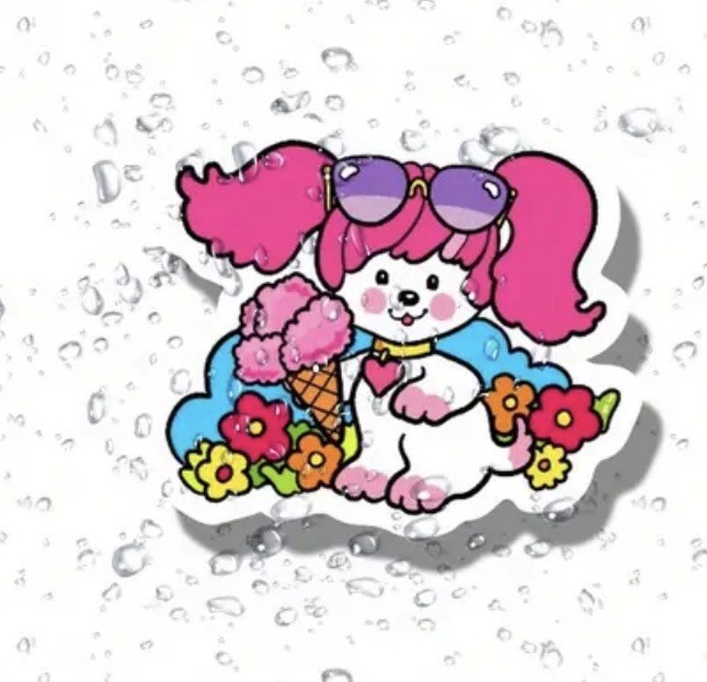 POOCHIE DOG ICE CREAM RETRO 80s 2” VINYL DECAL DIECUT VTG LOOK STICKER 1PC