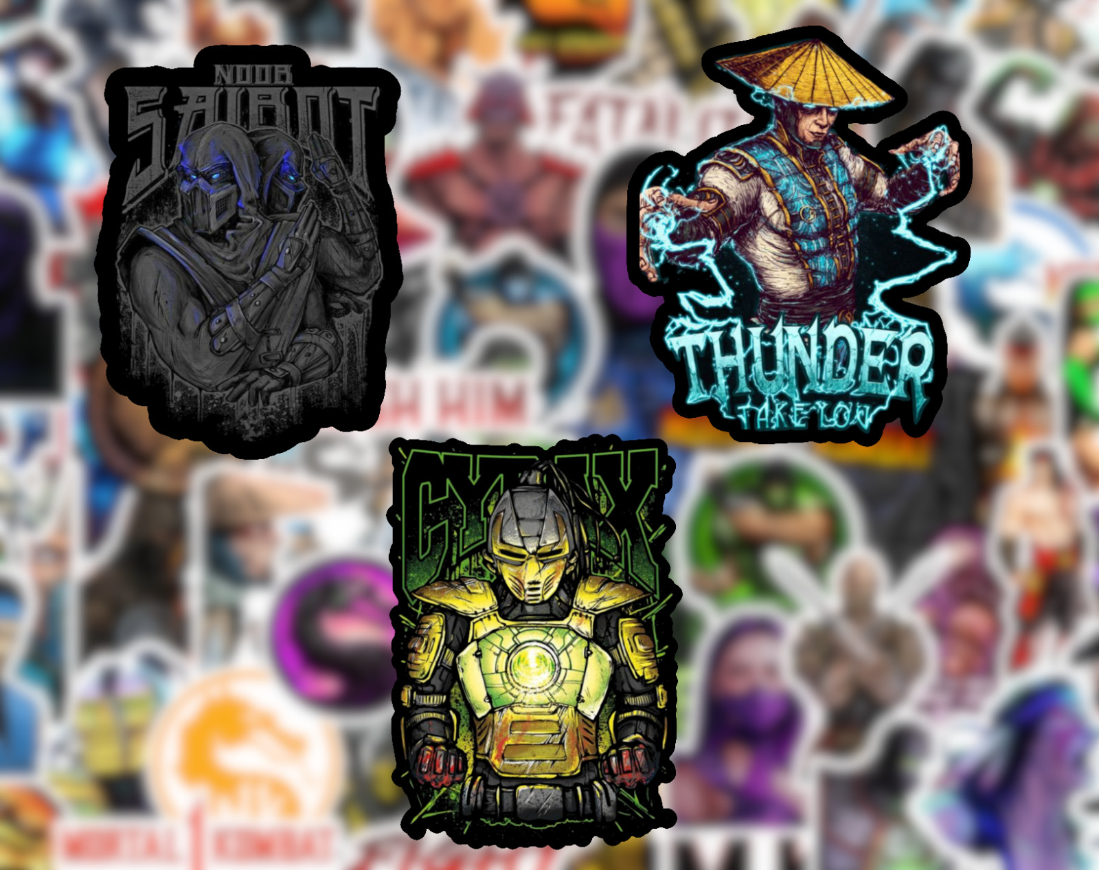 25/50 Mortal Kombat Sticker Pack – Waterproof Vinyl – Scorpion Sub-Zero
