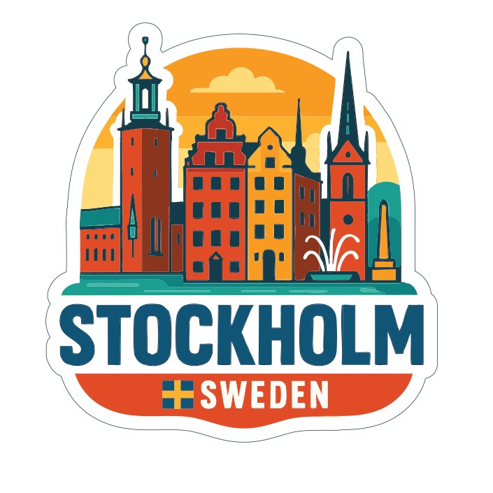 Stockholm Sweden Sticker Decal Vinyl Die-Cut City Skyline Landmark Design
