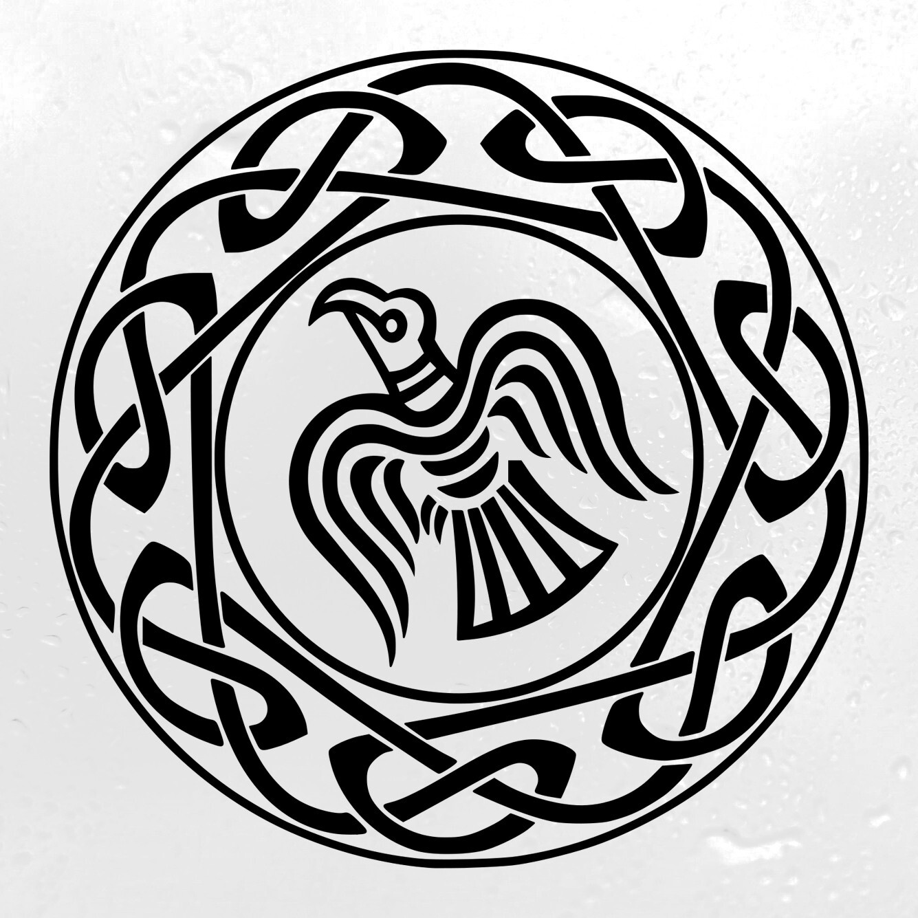 Celtic Knot Circle with Viking Raven Vinyl Decal | Norse Knotwork | Sticker