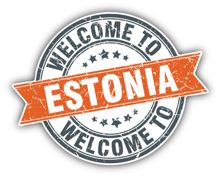 Estonia Grunge Welcome Stamp Car Bumper Sticker Decal