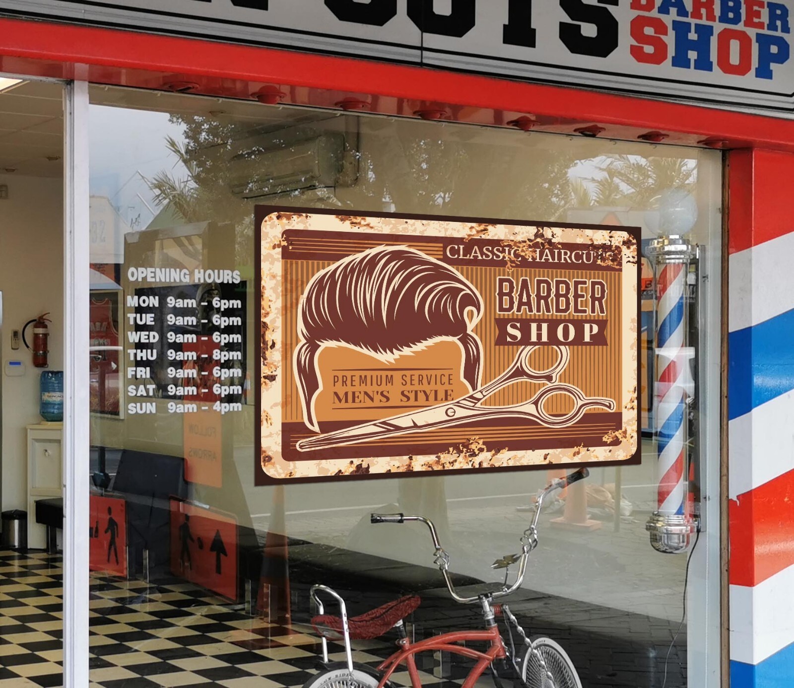 3D Man Hair Cut A451 Barber Shop Window Stickers Vinyl Wallpaper Wall Murals Amy