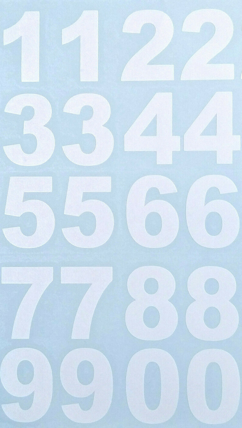 Lot of 20 White,Black Vinyl Street Address,Mailbox Number Decal Stickers ARIAL