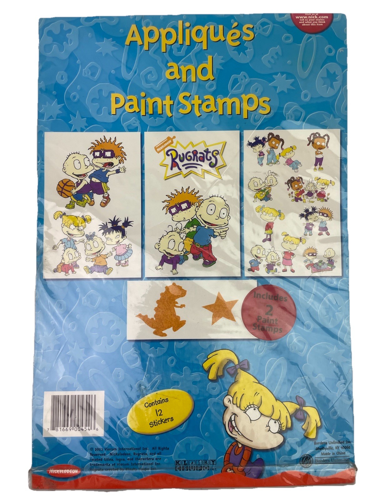 ⭐ 2003 Nickelodeon Rugrats Room Decorating Kit w/ 12 Stickers & 2 Paint Stamps ⭐