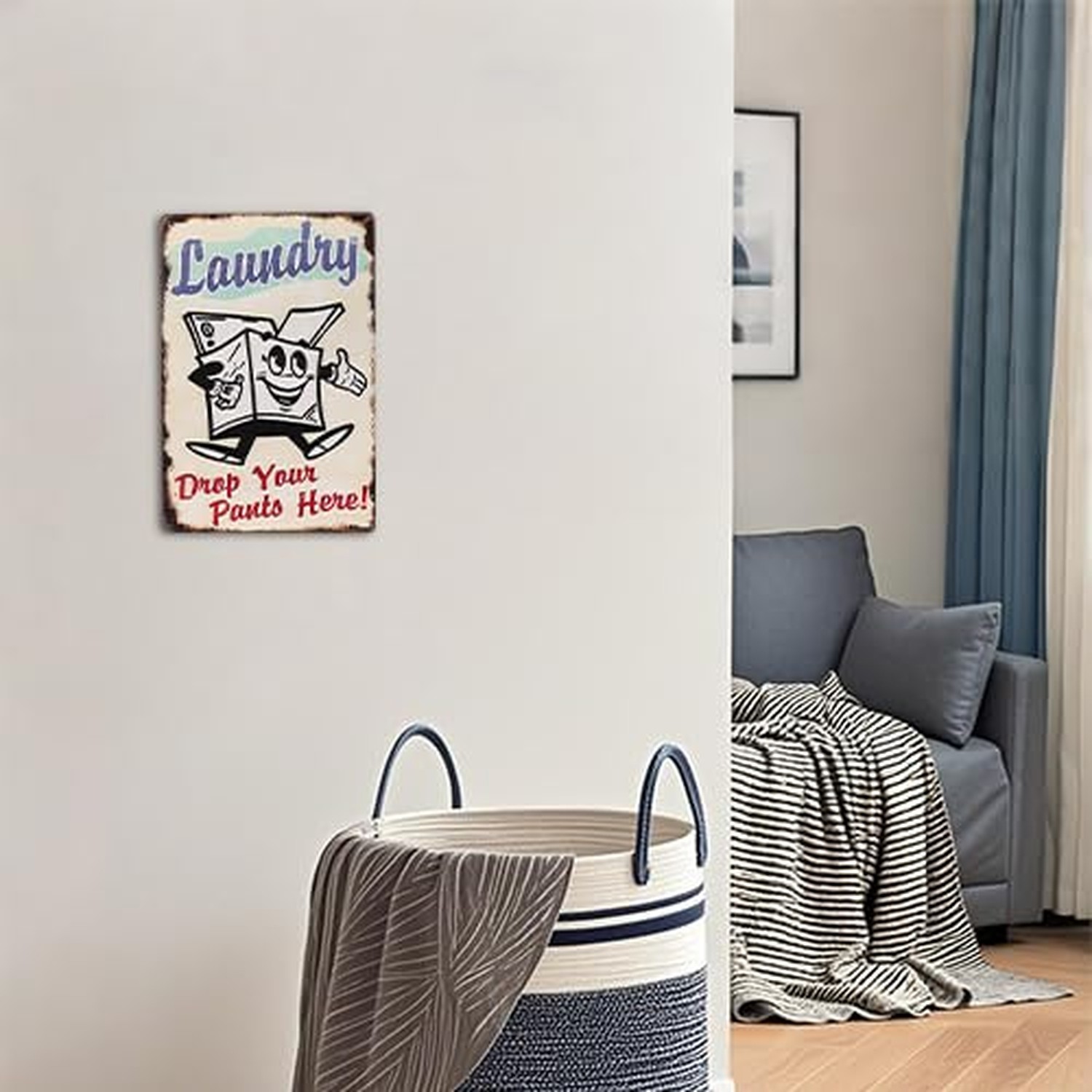 dingleiever-Laundry Drop Your Pants Here Metal Sign Vintage Garage Wall Decor…