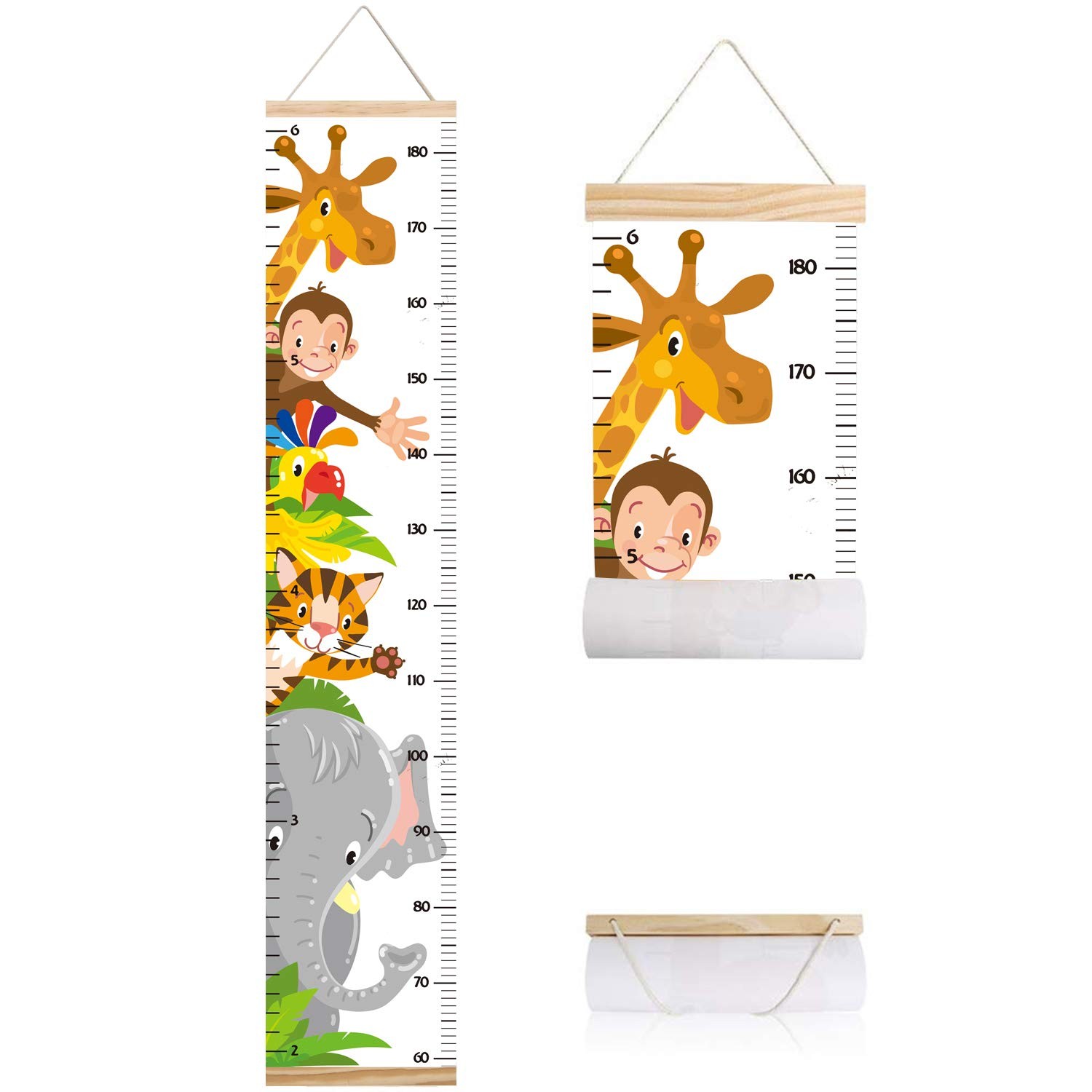 Animals Growth Chart for Kids, Baby Height 51.2 Inch (Pack of 1), 1