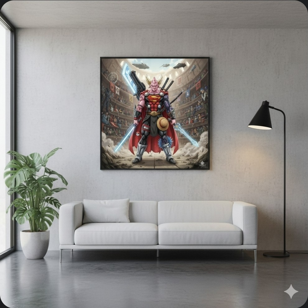 Fabric Cotton Pop Culture Poster Collection Majin Bu Multiverse Hero Absorbé Fan