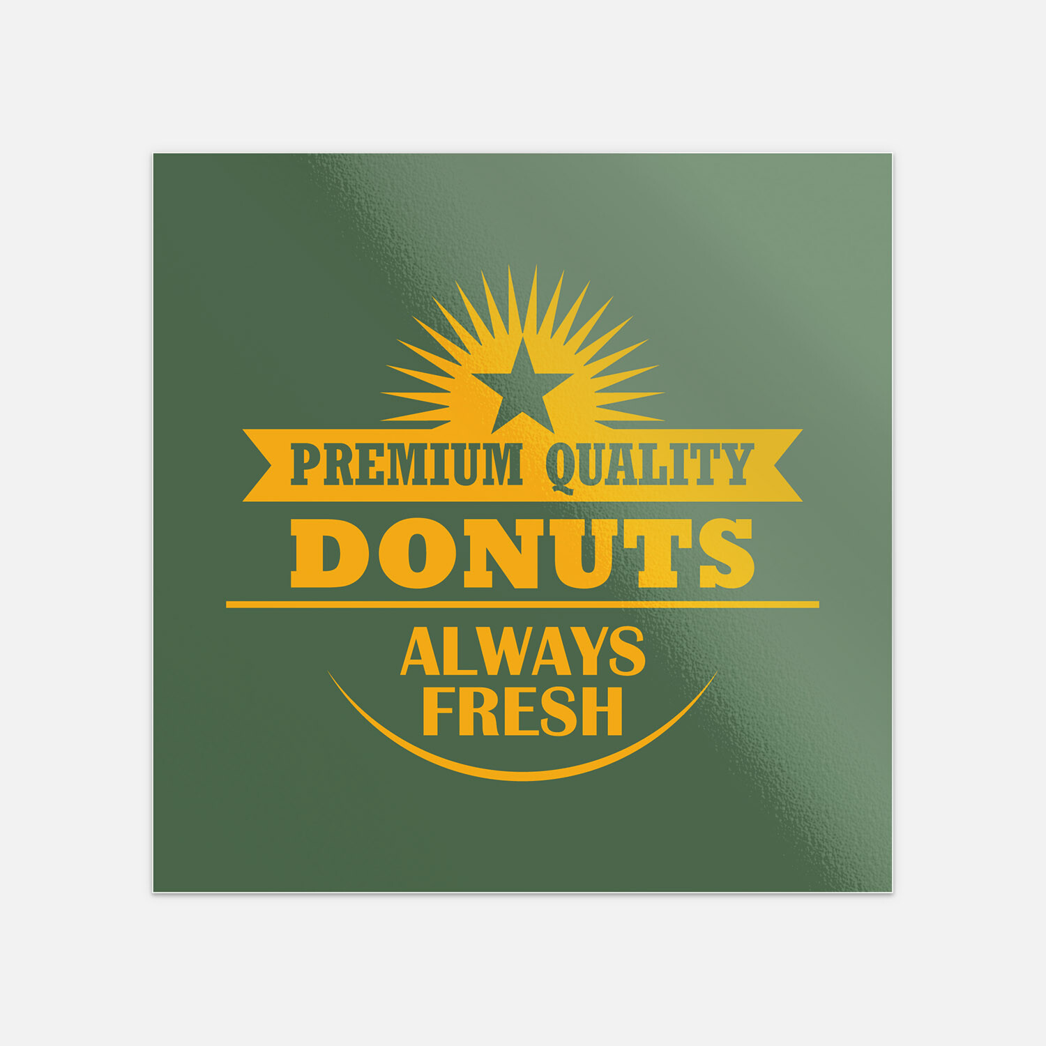 Donuts Premium Quality Always Fresh Square Vinyl Sticker Decal