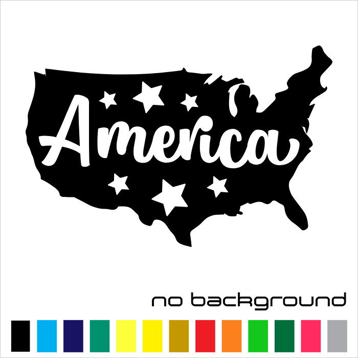 America Map Sticker Vinyl Decal – US American Love United States USA Car Window