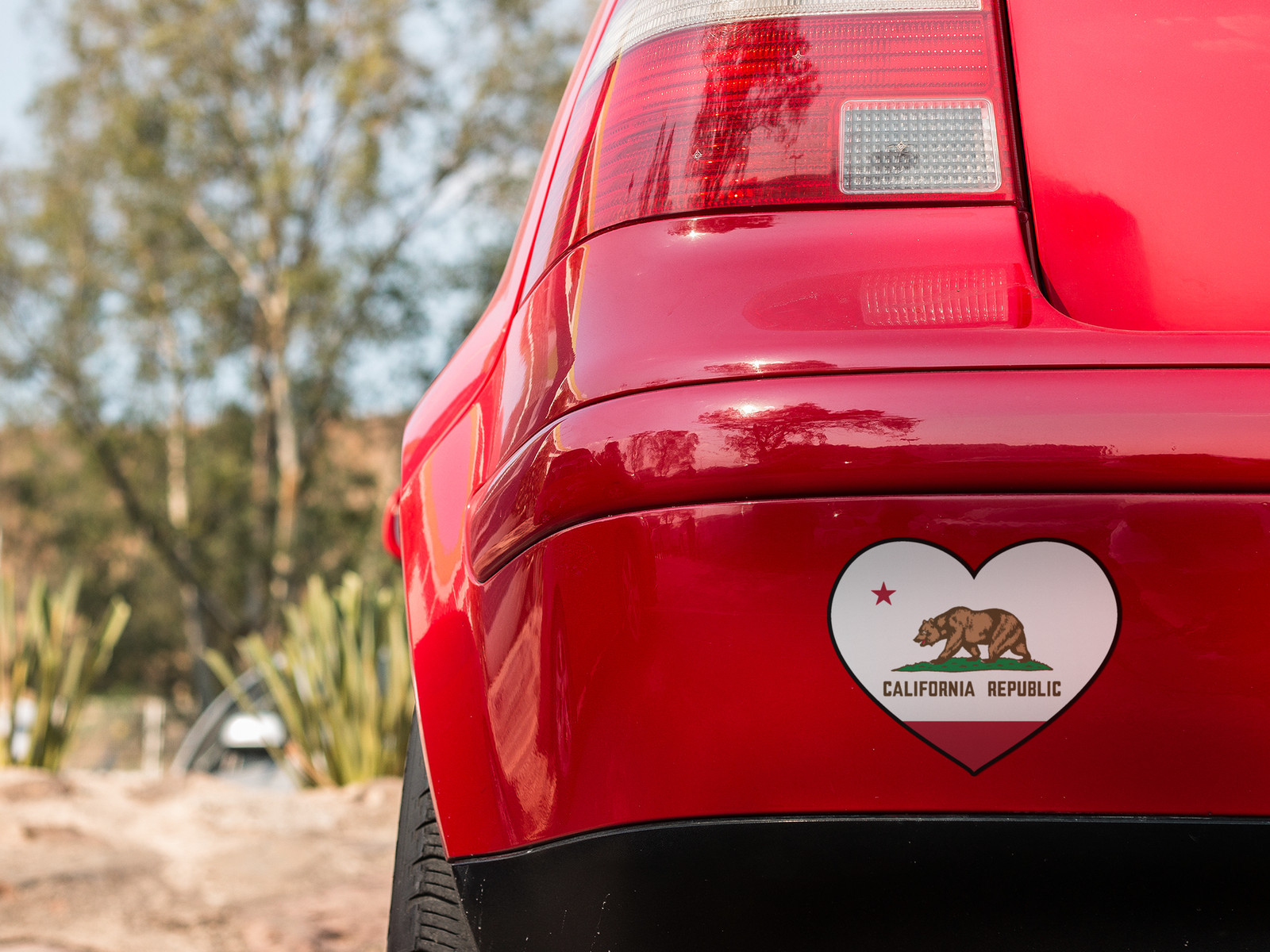 State of California Flag Heart Sticker Decal USA California State