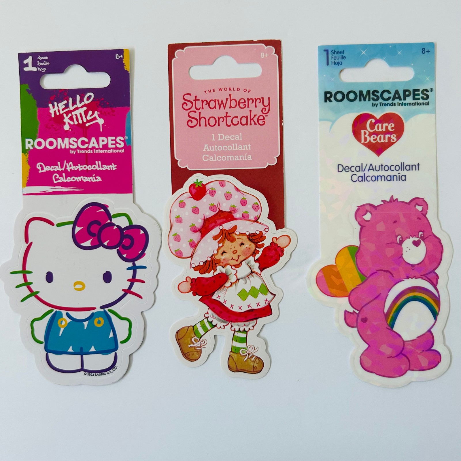 3 ROOMSCAPES DECALS | Care Bears | Hello Kitty | Strawberry Shortcake