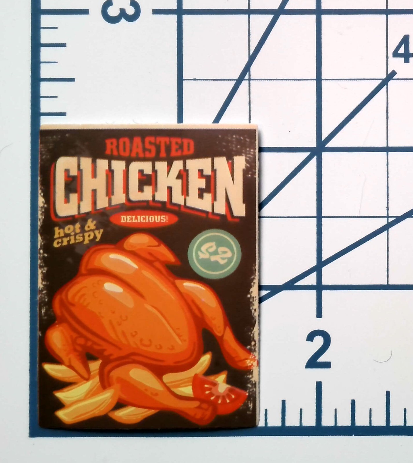 Roasted Chicken Hot Crispy Delicious Vintage Fast Food Ad Sticker Diner Chef