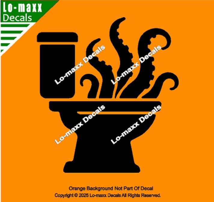 Octopus Tentacles Toilet Pictogram Restroom Vinyl Decal Unnatural Origins
