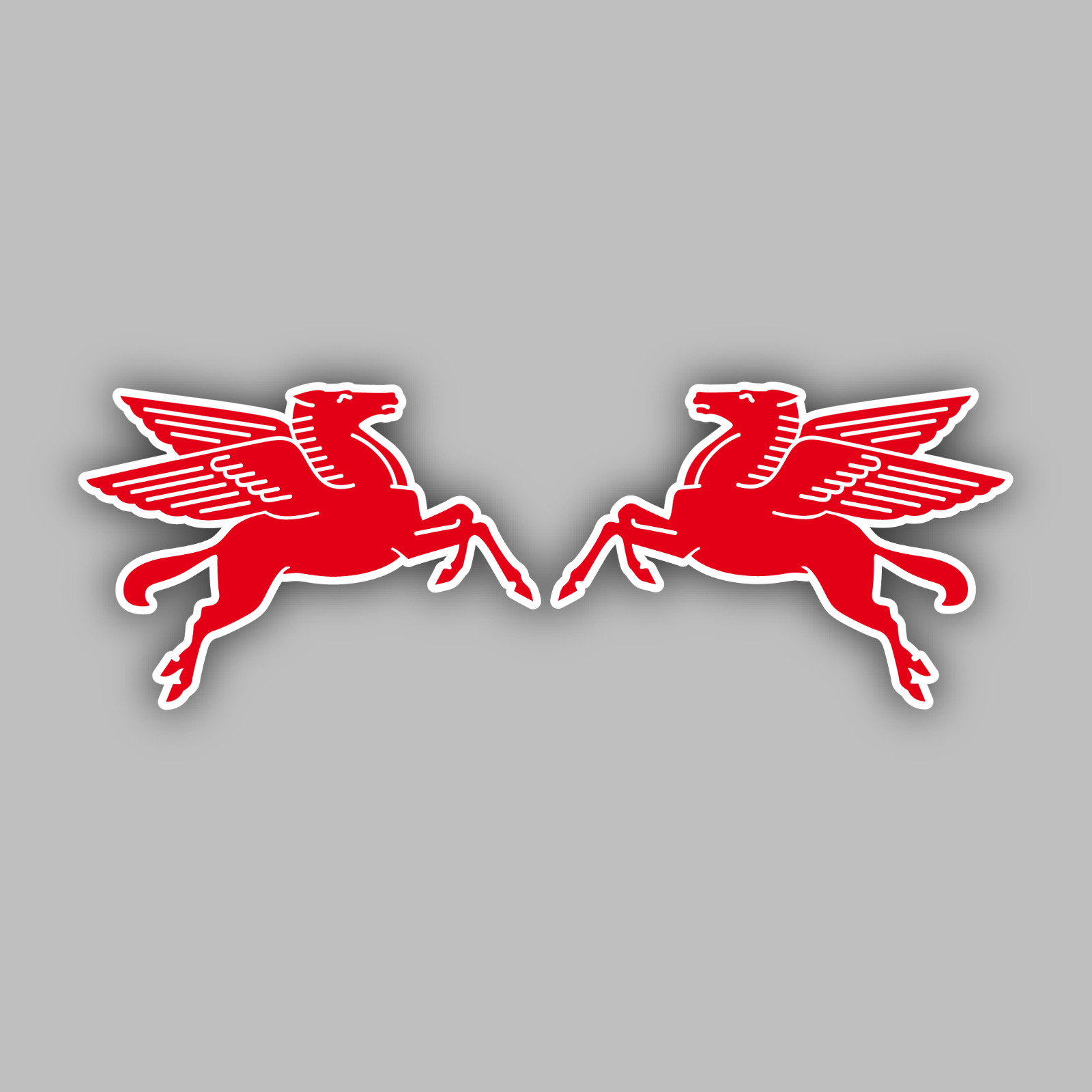 Mobil Oil 2pc. Set Vinyl Sticker/Decal -Gas -Vintage -Classic -Racing -Pegasus