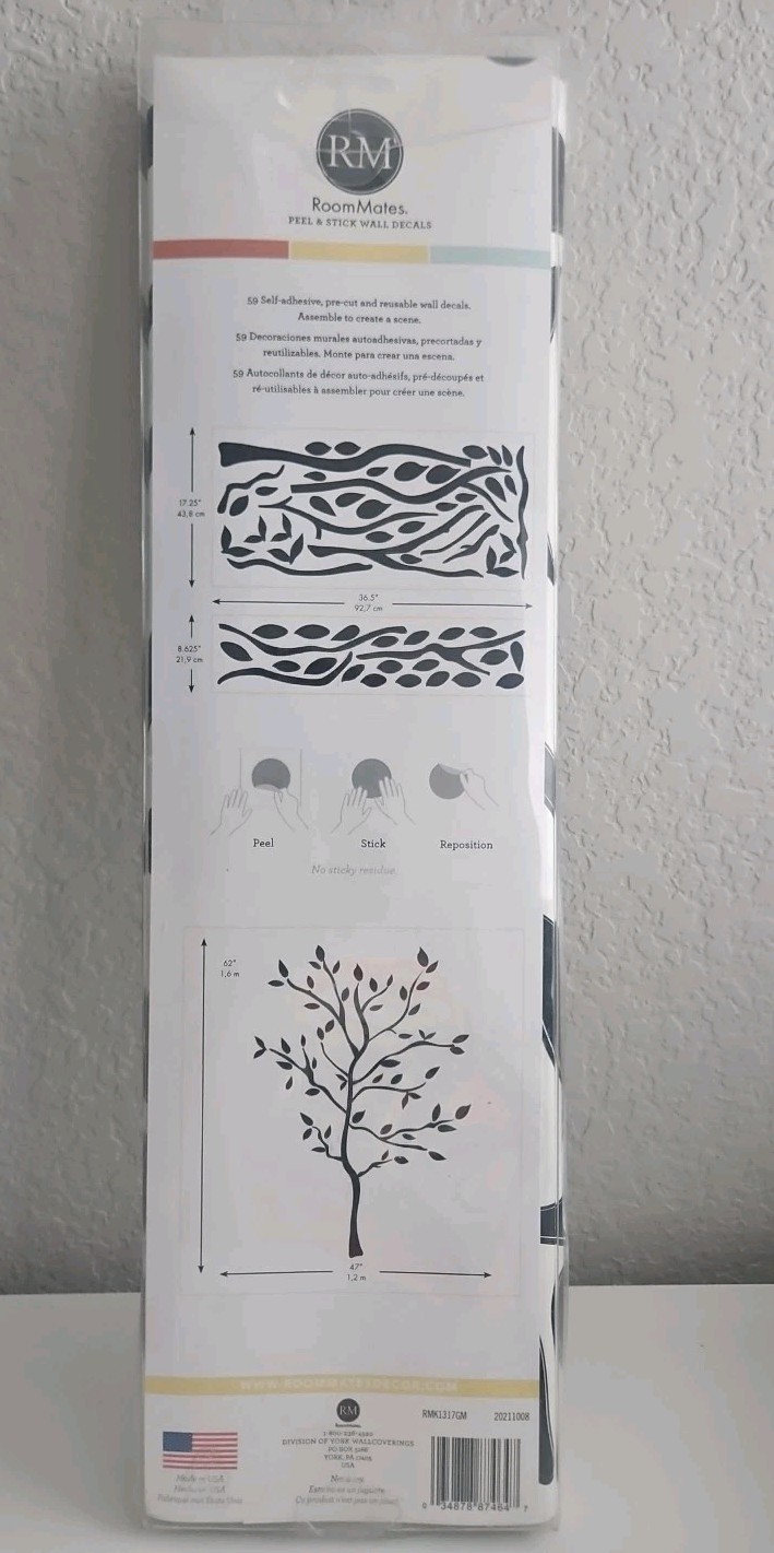 FAMILY TREE BRANCHES BLACK Mural Wall Stickers Room Decor Vinyl Decals NEW USA
