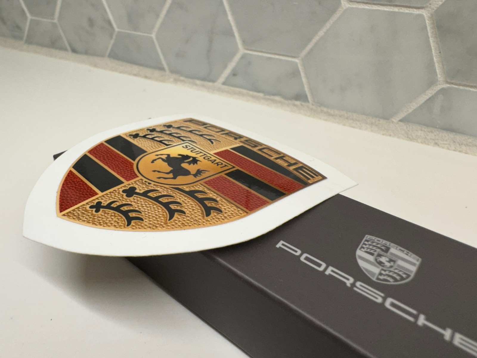 OEM Porsche Crest Sticker Logo Emblem Badge Bonnet WAP0130050MCST Genuine Black