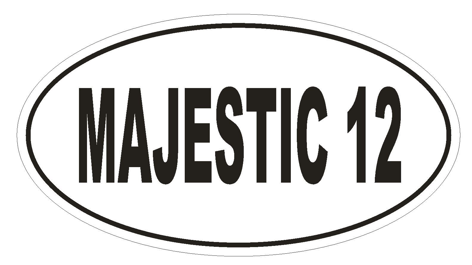 MAJESTIC 12 Oval Bumper Sticker or Helmet Sticker D1959 Euro Oval UFO Aliens