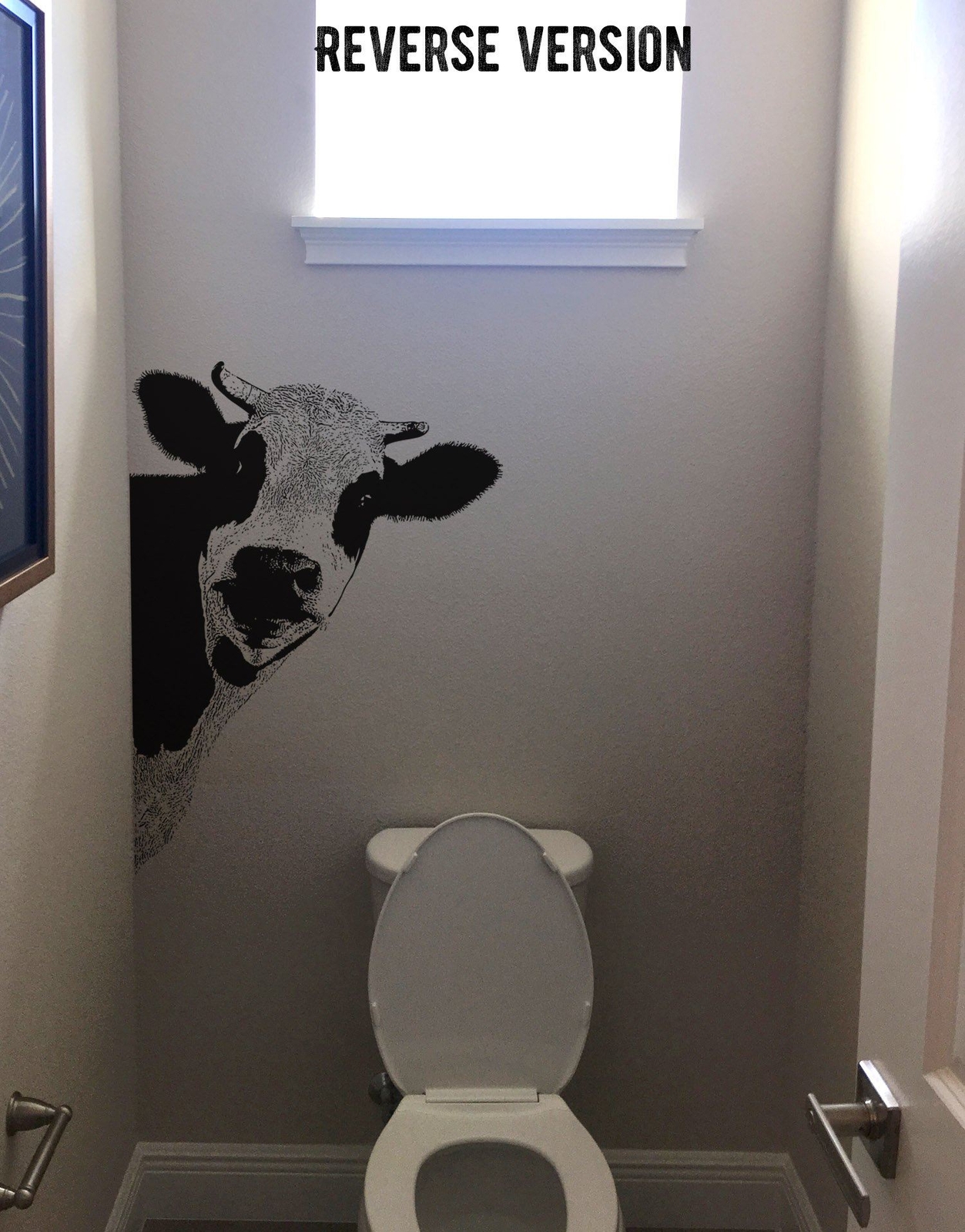 Peeking Cow Wall Decal Sticker for your Kitchen. Dining Room Cow Wall Art. #5476