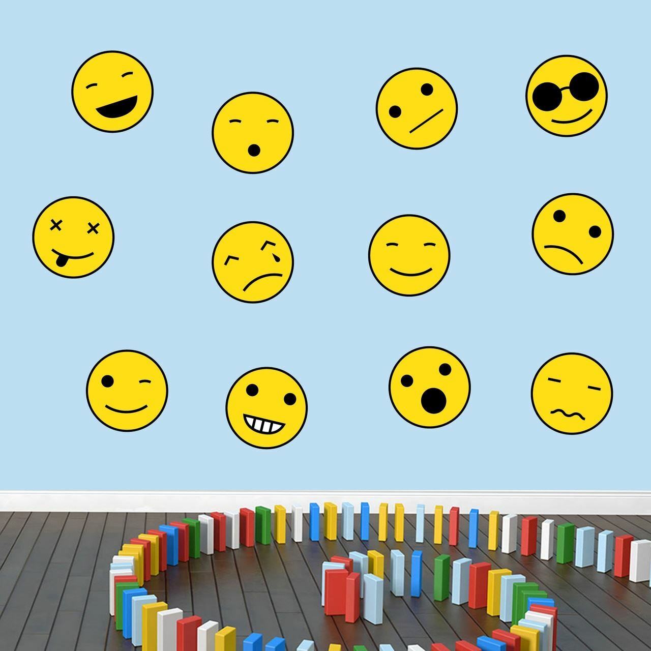 Emoji Smiley Faces Printed Wall Decals – Kids, Teens, Wall Stickers, Wall Art