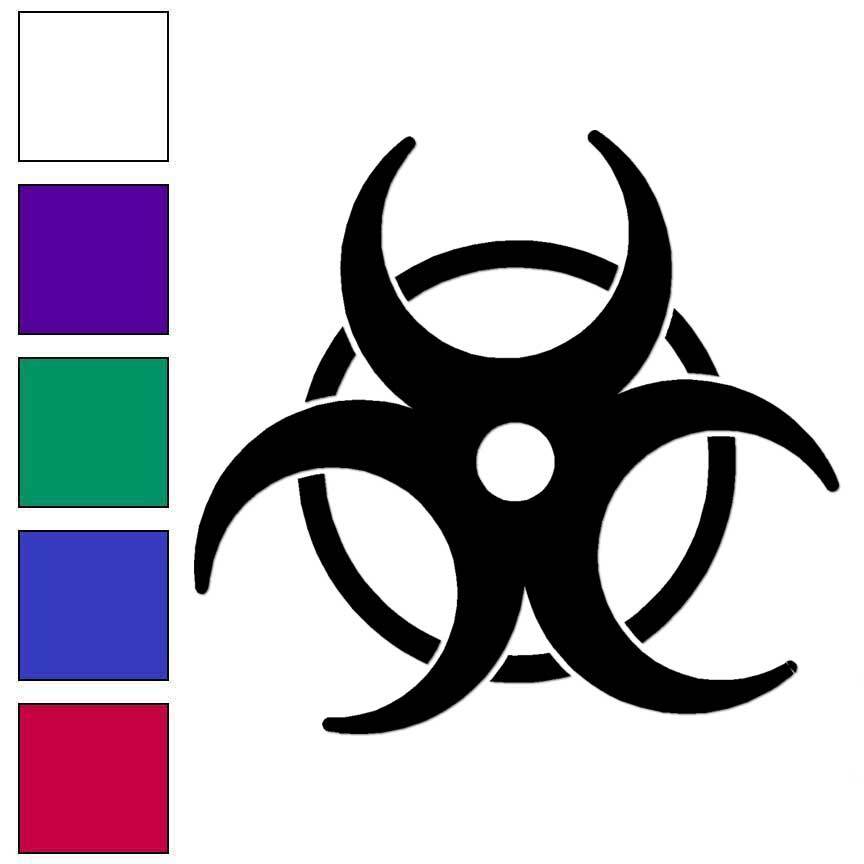 Biohazard Bio Hazard Symbol, Vinyl Decal Sticker, Multiple Colors & Sizes #6760