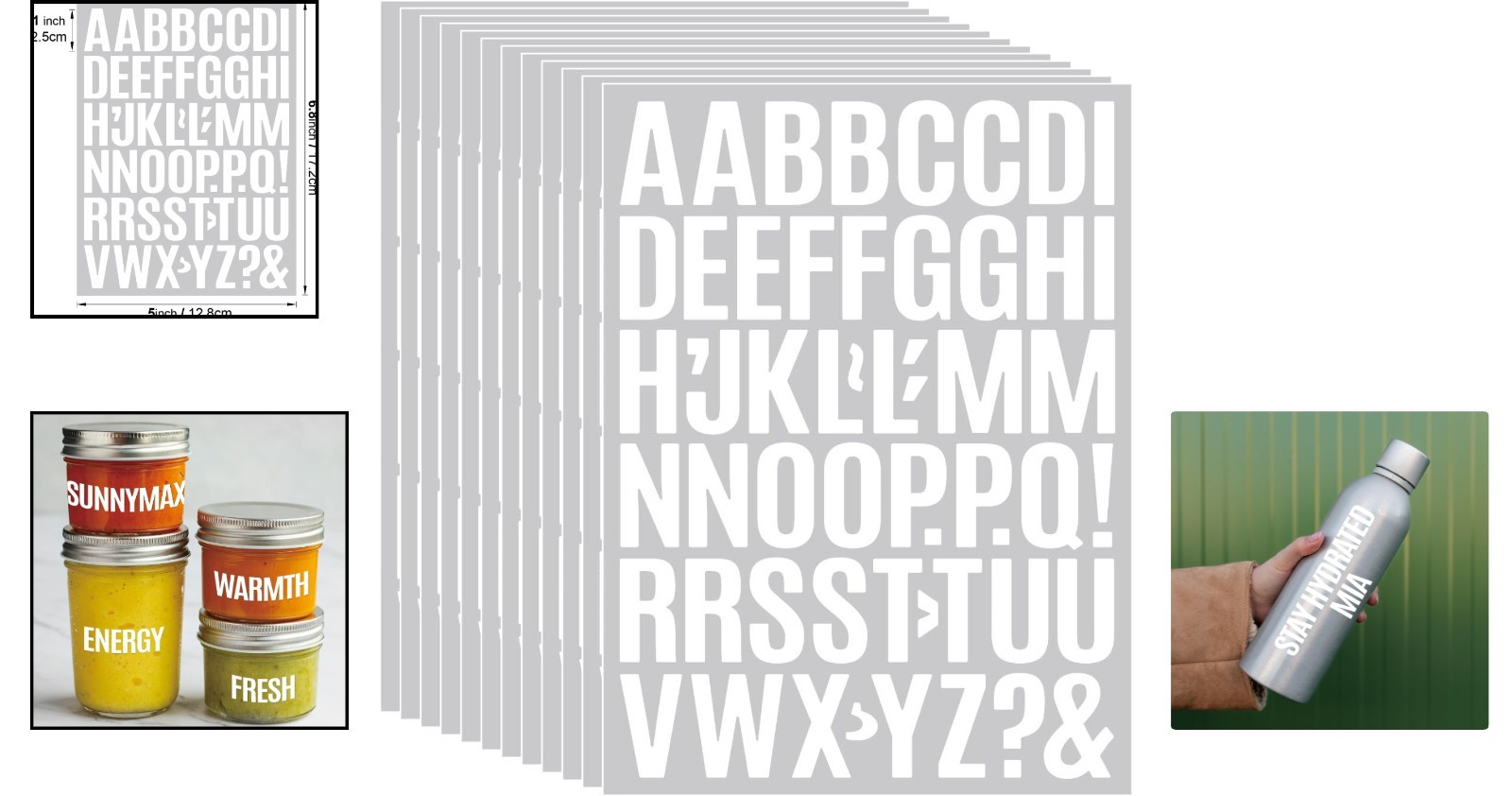 Self-Adhesive 1-Inch White Vinyl Letters – Ideal for Home Signs & DIY Projects