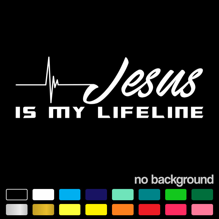 Jesus Is My Lifeline Christian Faith Decal Vinyl Sticker for Car Window Laptop