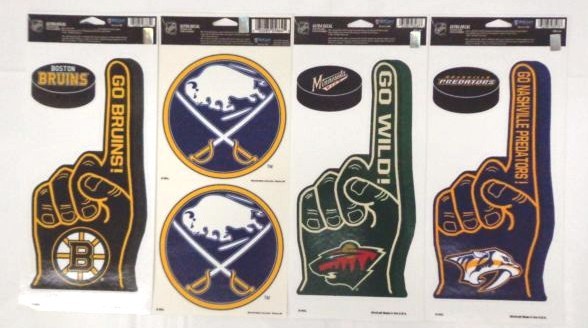 Licensed NHL Multi Use Decals Removable Reusable Stickers 4.25" x 9.5"