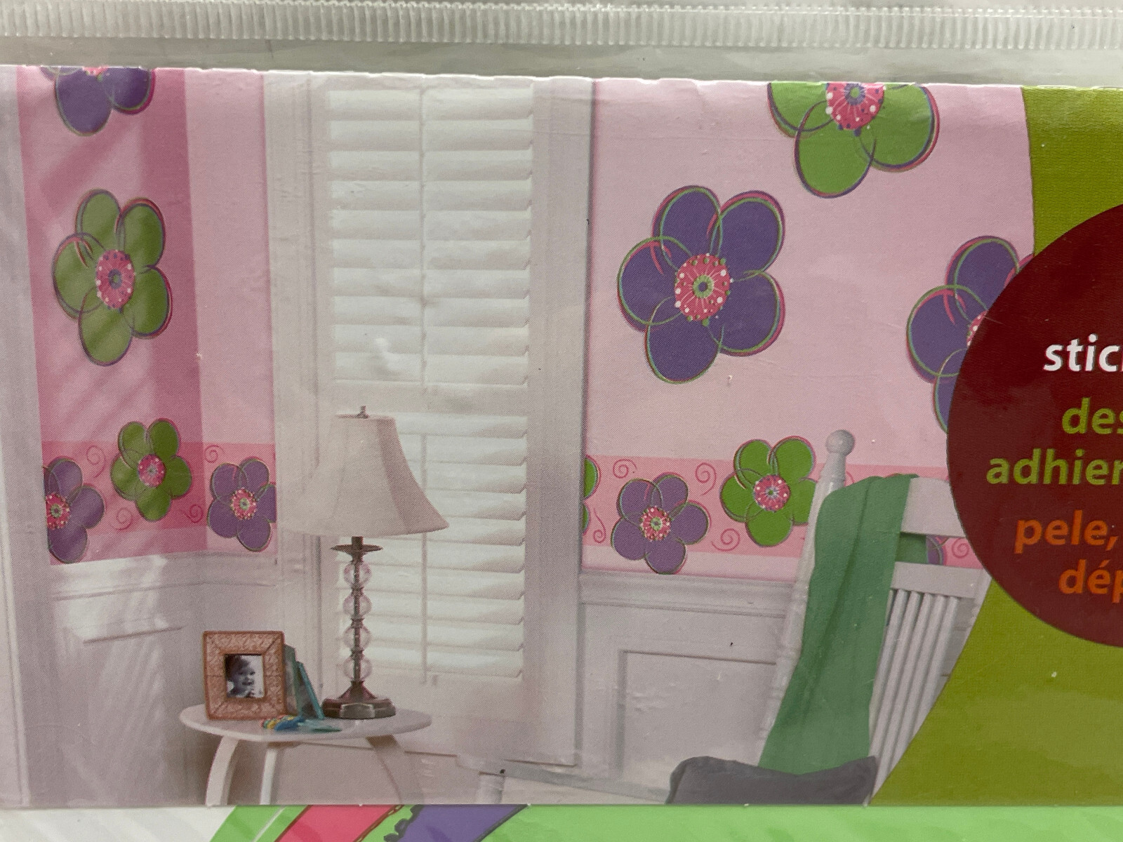 Wall Pops! 13" four large Dots self-stick removeable decals, "green poppies"