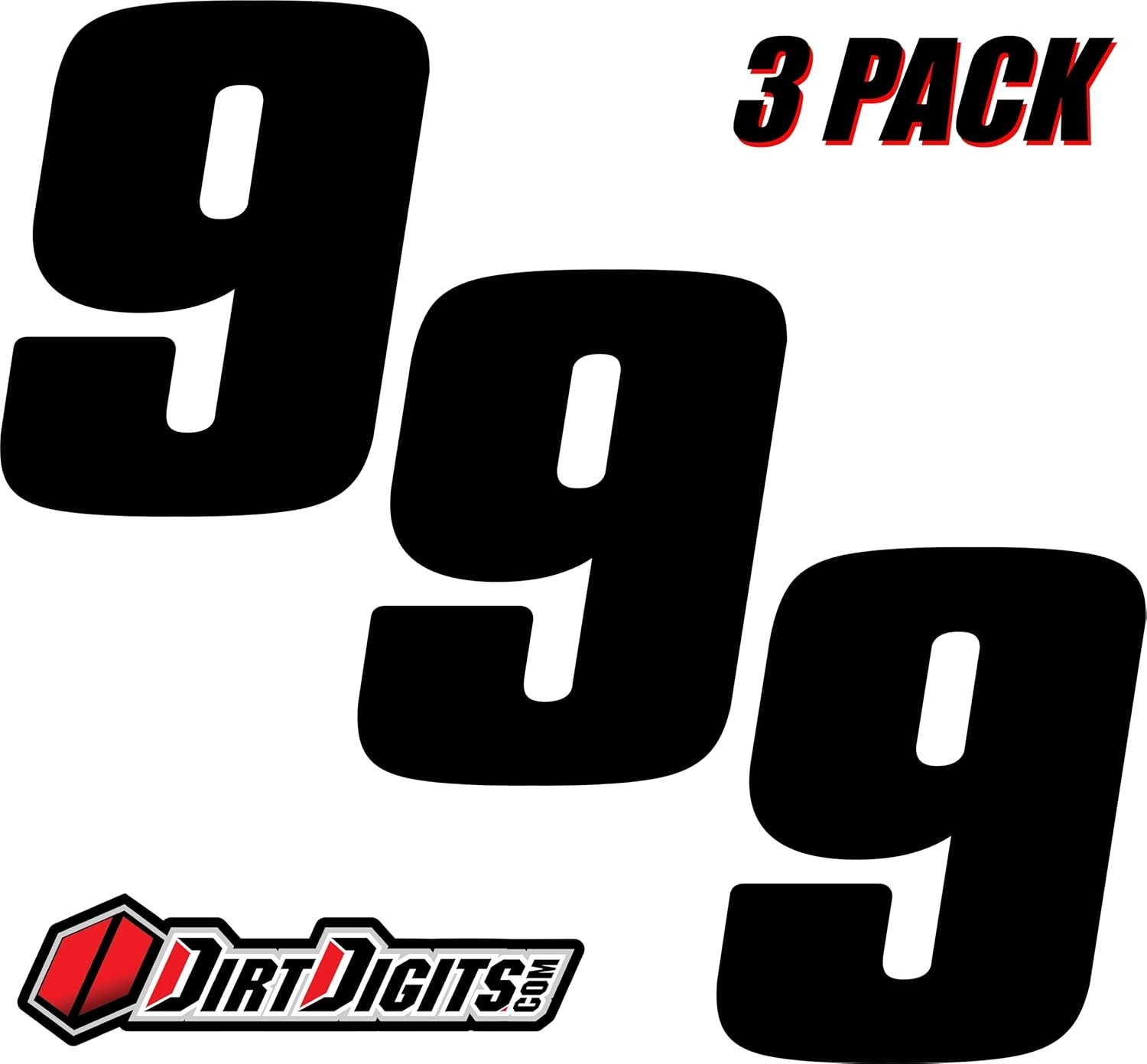 AMA Approved 7-Inch Black Vinyl Number 9 – High-Gloss Precision for Motorsports