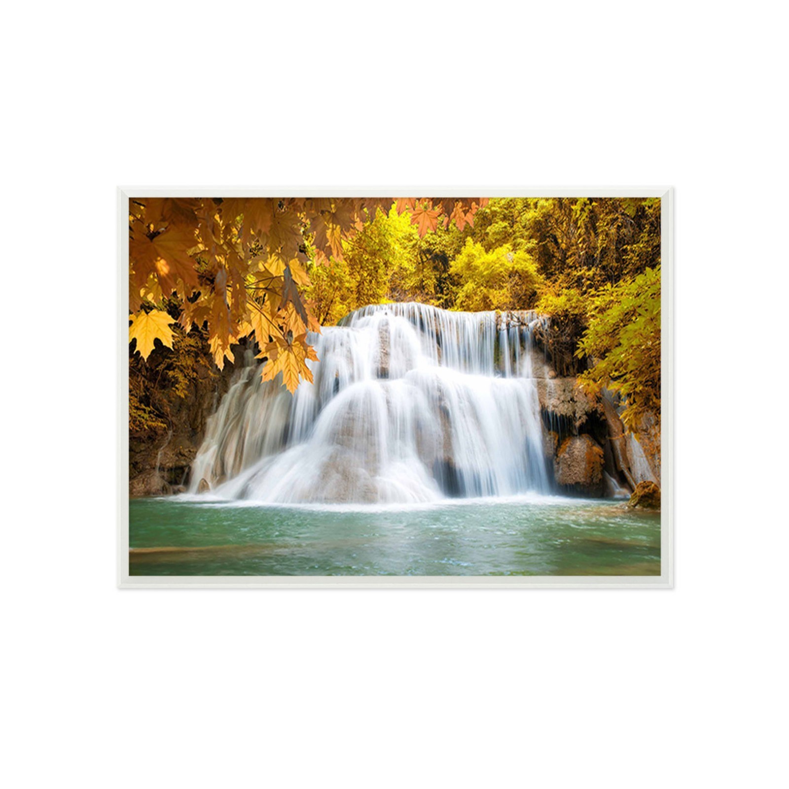 3D Yellow Waterfall 6 Framed Poster Home Decor Print Painting Art AJ WALLPAPER