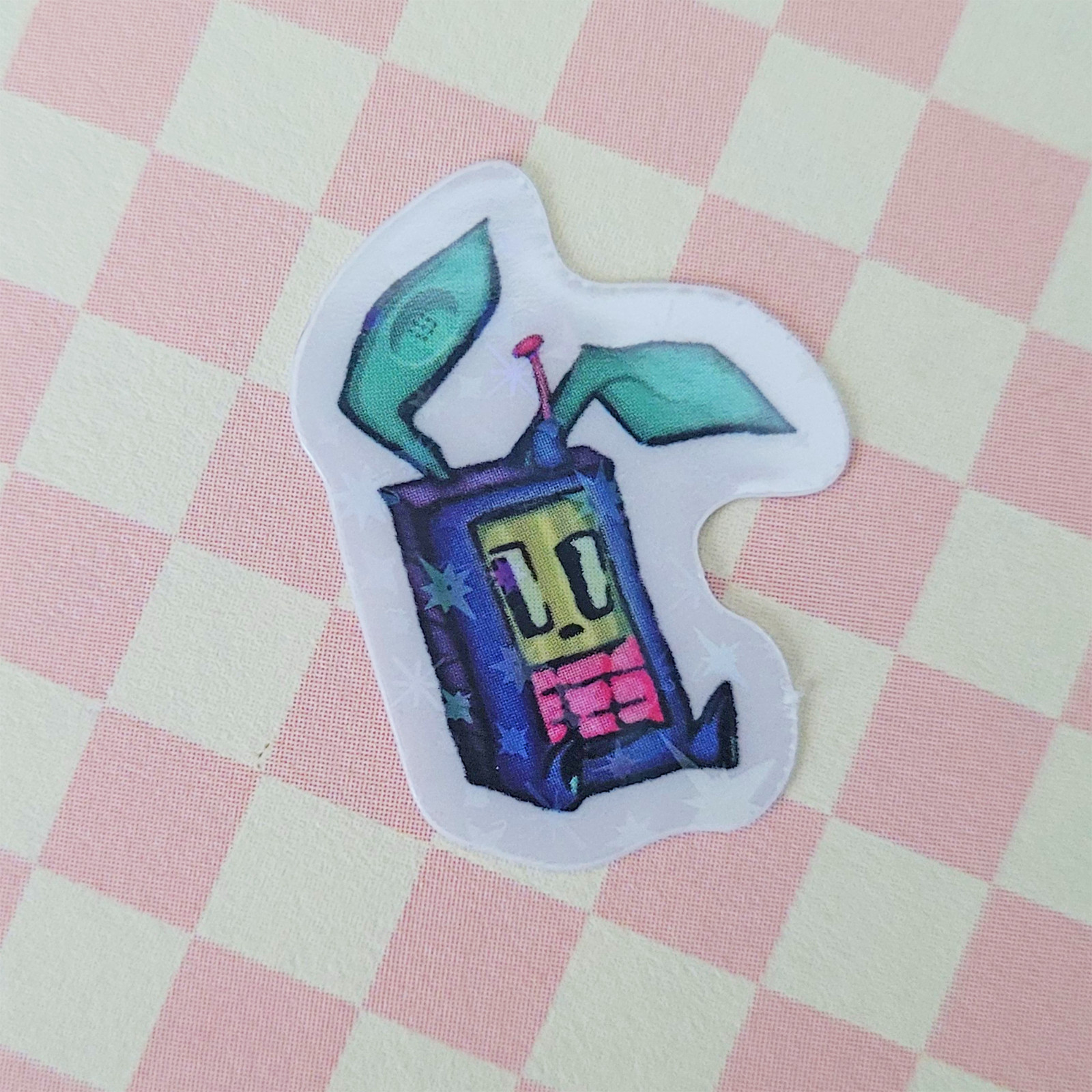 Mobunny Original Art Clear Vinyl Sticker 1"
