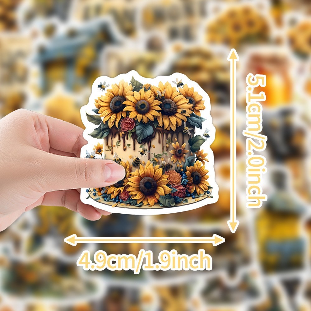 50pcs Waterproof Vinyl Stickers Honey Bumble Bee Luggage Phone Car Water Bottle