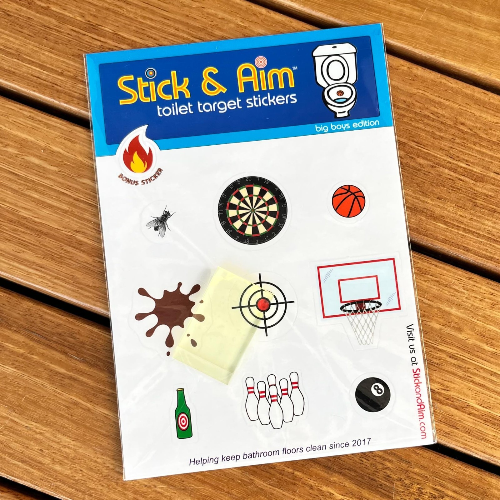 Toilet Target Stickers for Big Boys with Sticker Applicator Tool for Easy Ins…