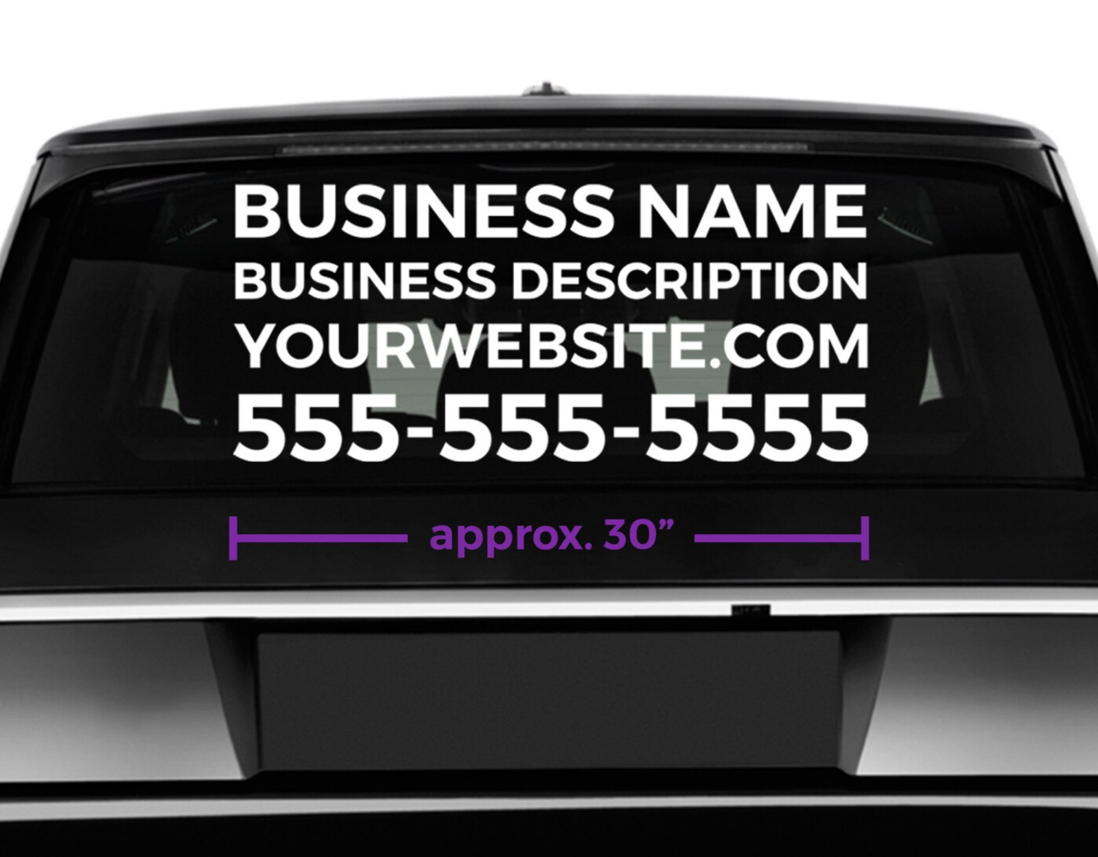 Custom Business Car Vinyl Decal Sticker – Back Windshield Custom Business Car