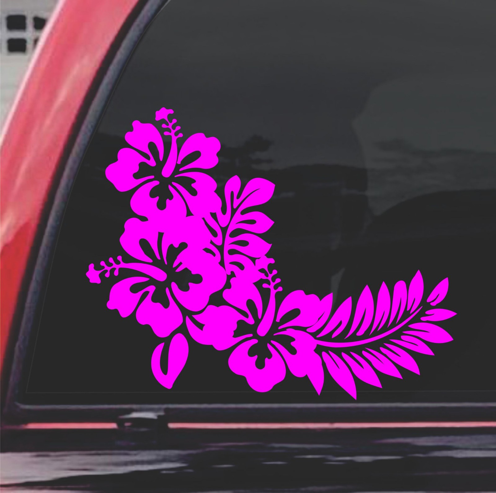 Hibiscus Car Decal Flower Sticker Floral Window Decor Flowers Art for Truck Wall