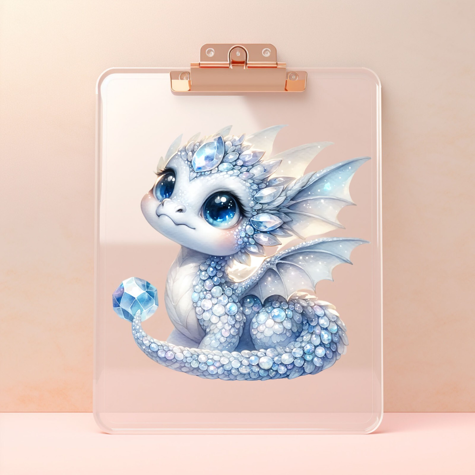 Ice Crystal Dragon UV DTF Transparent Sticker / Decal