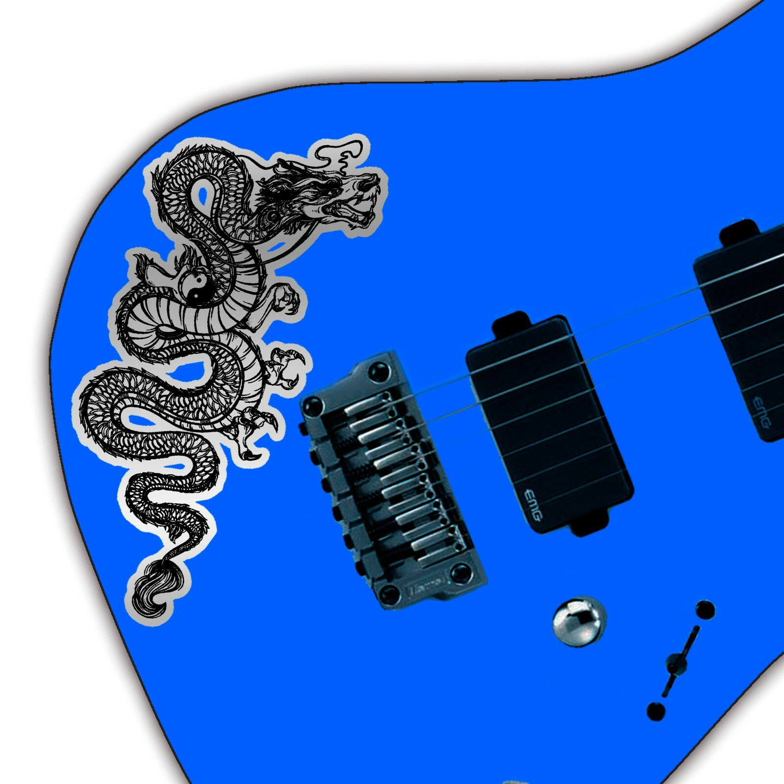 Pro Custom 'THE DRAGON' Guitar Decal Sticker Fits All Guitars 3 Colour Options