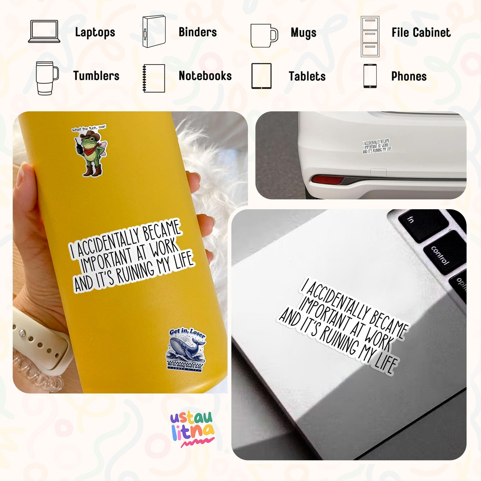 (3Pcs) I Accidentally Became Important At Work and Its Ruining Life Sticker F…
