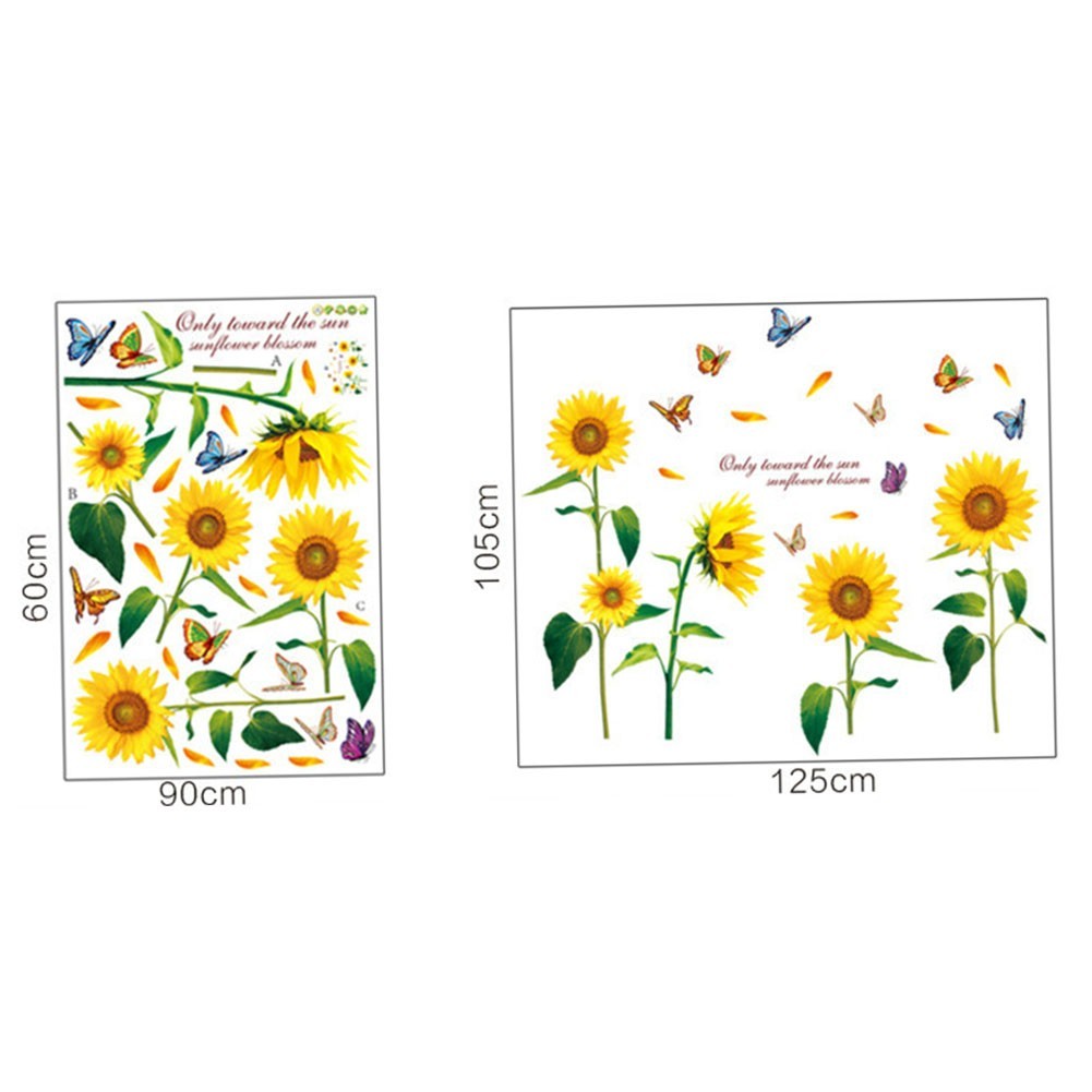 Sunflower Flower Wall Sticker Art Home Decal Mural Decoration 90cm x 60cm