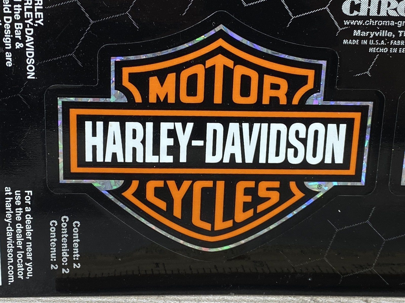 Harley Davidson Motorcycles Holographic Bar & Shield Decal – 2 Stickers – New