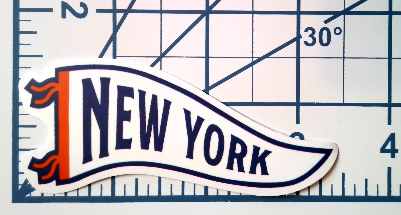 New York Pennant Flag Retro Vinyl Sticker Die Cut Scrapbooking Journal Planner