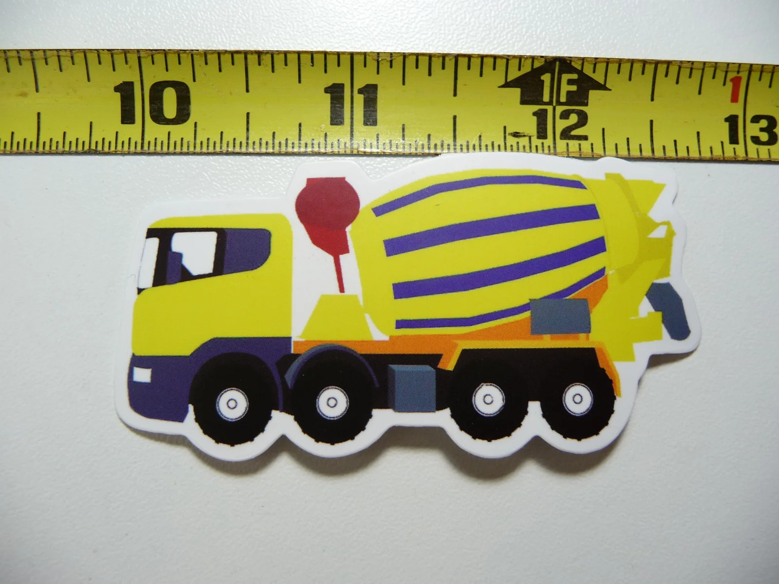 LEFT FACING CONCRETE TRUCK STRIPED SMALL STICKER DECAL HEAVY EQUIPMENT