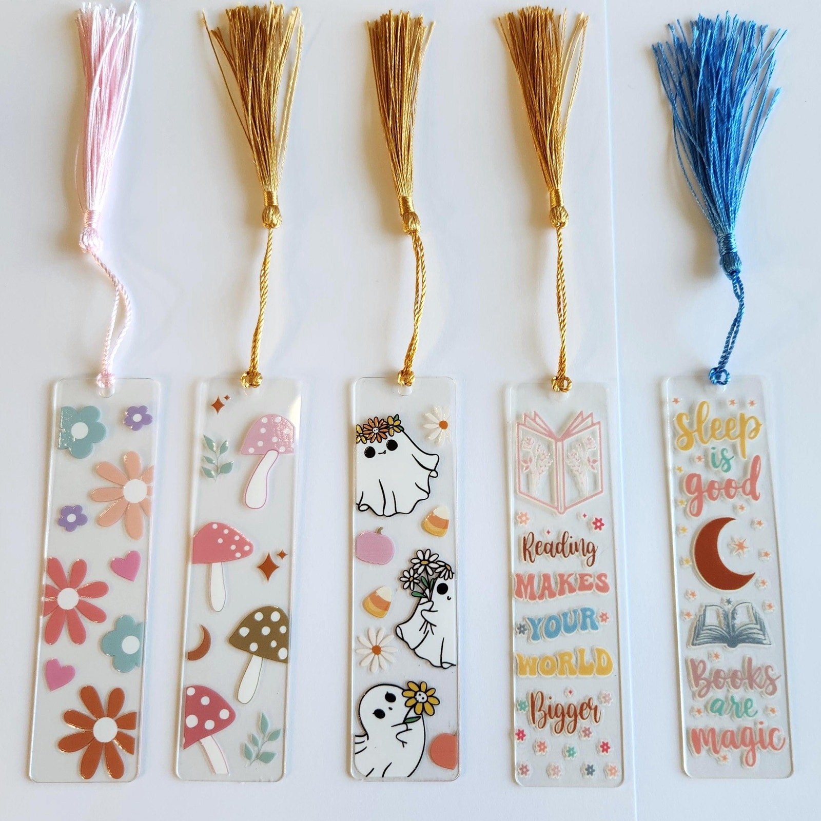 Butterfly Daisy Flower Bookmark Clear Acrylic Cute Coquette Bookish Gift For Her