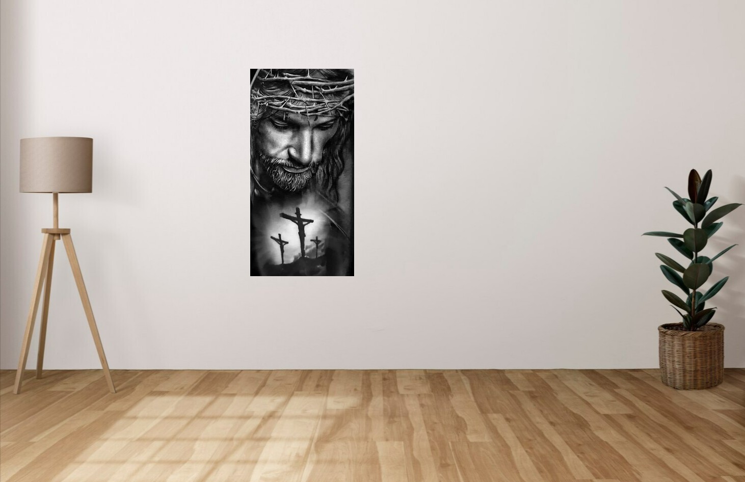 Jesus Diamond Religious Wall Vinyl Decal Graphic (Removable Adhesive Backing)