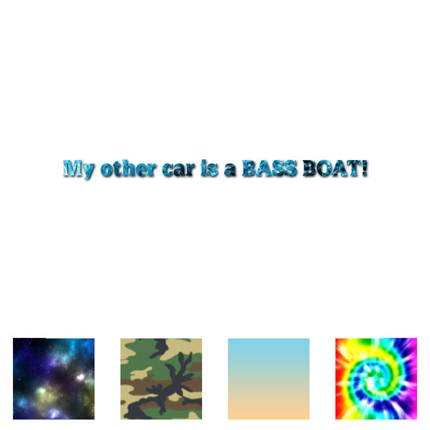 Other Car Is A Bass Boat – Decal Sticker – Multiple Patterns & Sizes – ebn1711