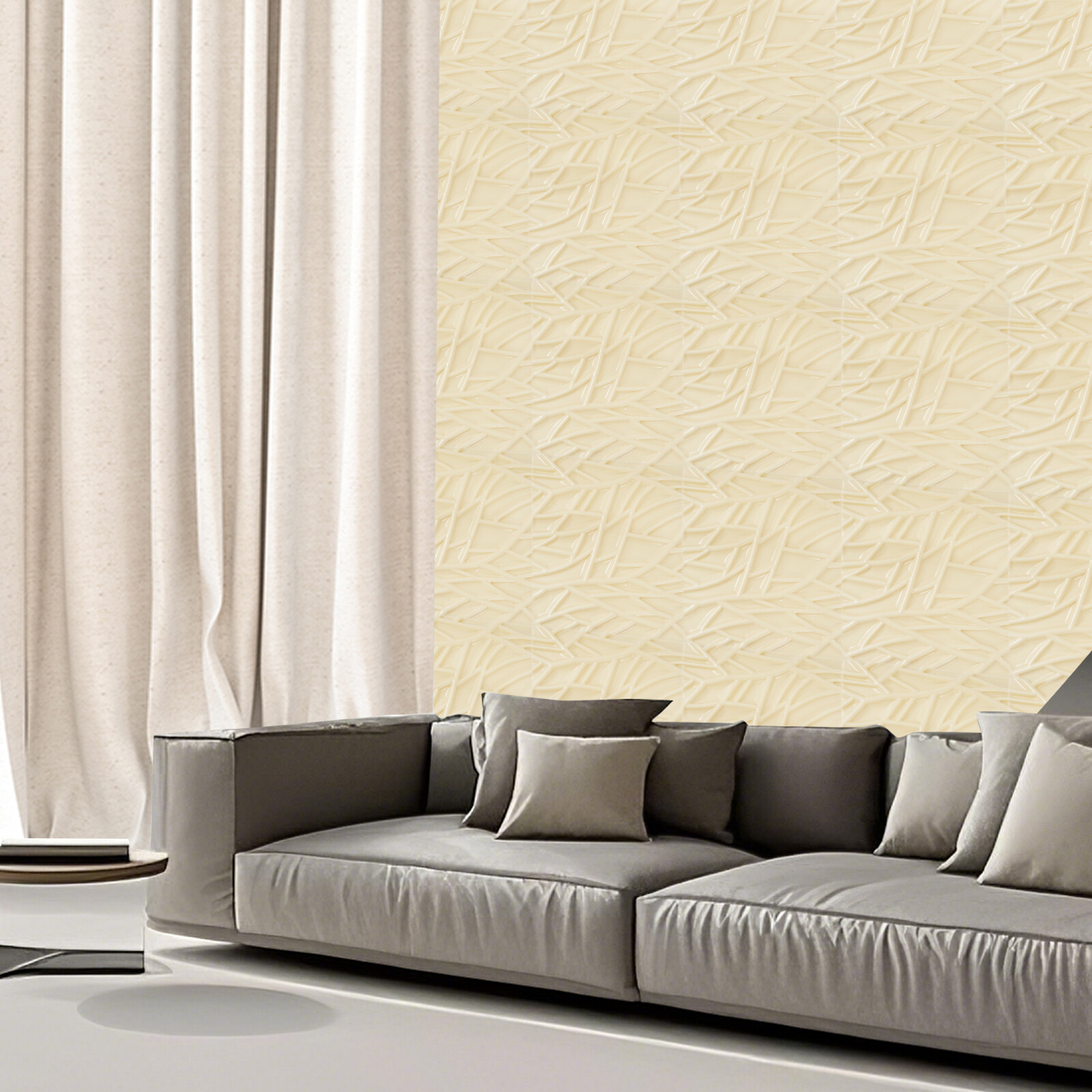 Decor Wall Panles for Living Room Bedroom Beige 3D Wall Panels for Interior Wall