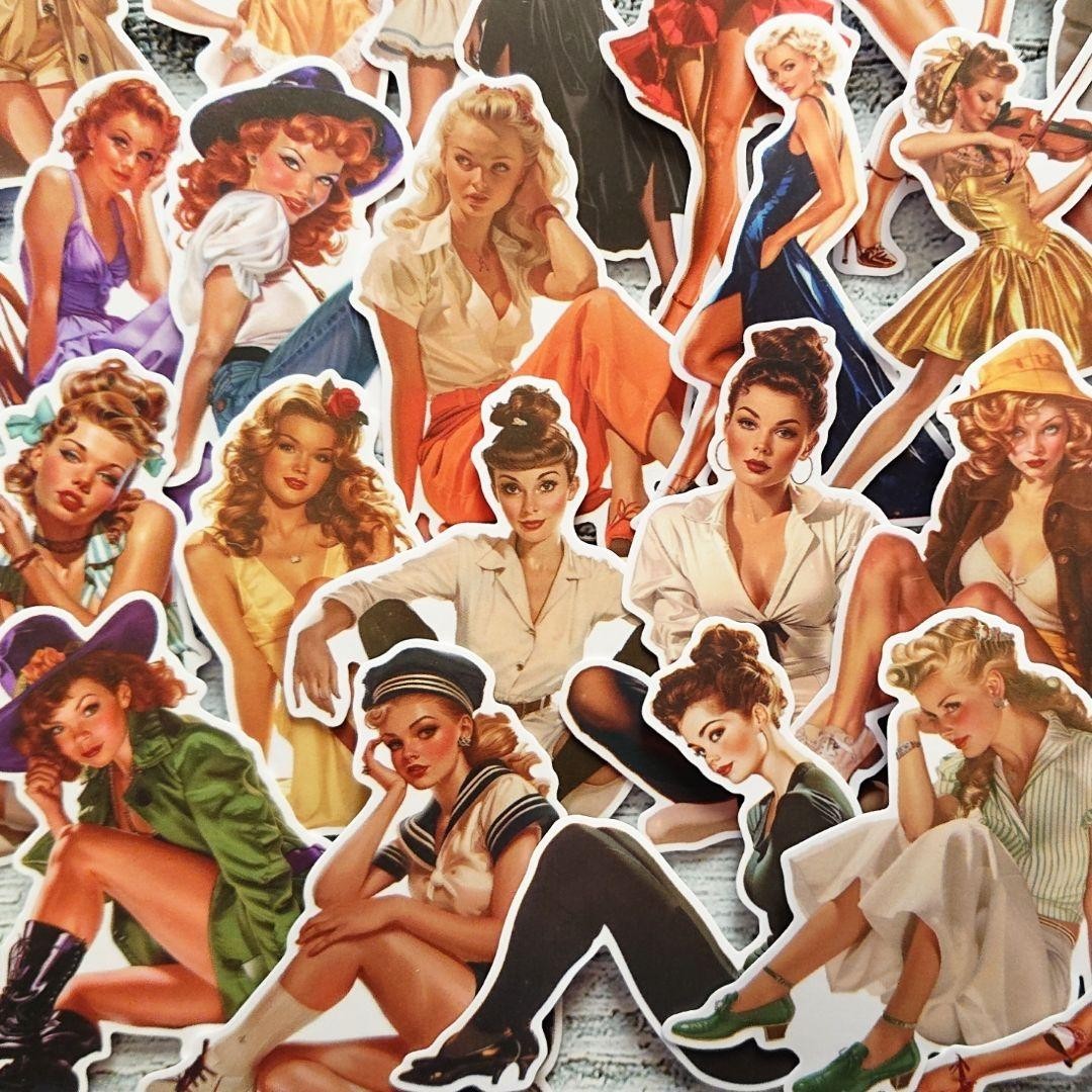 Cute Lady Flake Stickers 1 pc Random